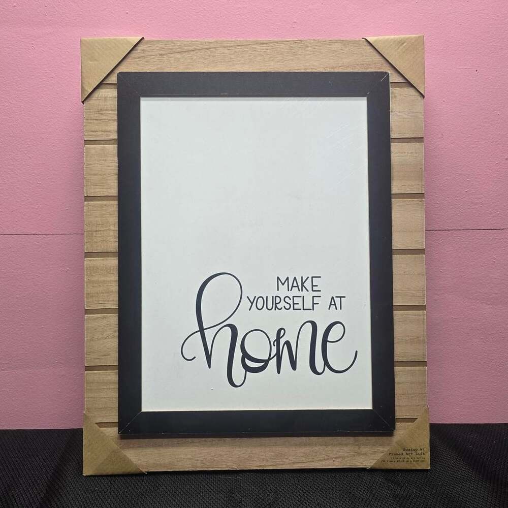 Make Yourself At Home Framed Wall Art Sign 15 In x 19 In
